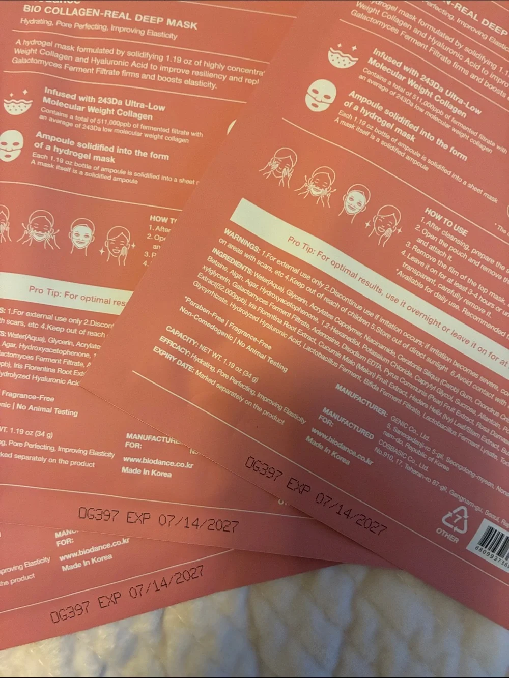 Bio Collagen Real Deep Mask - Facial Sheet Mask
